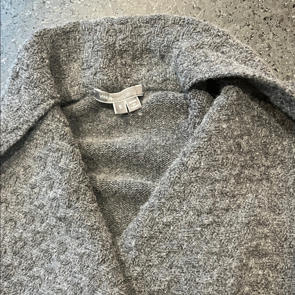 Vince Women's Charcoal Shall Cardigan Sweater w/Open front